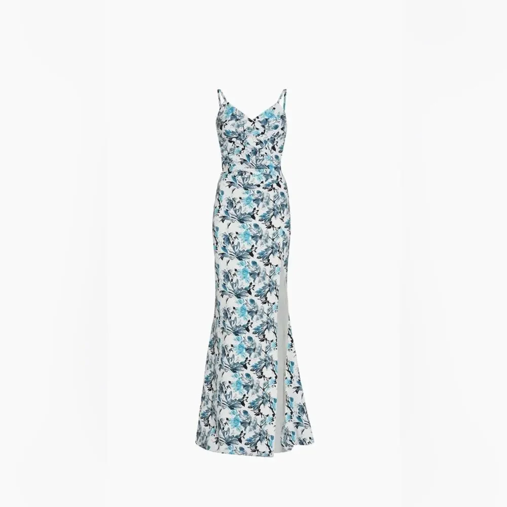 NWT Chiara Boni La Petite Robe Marga gathered floral gown, size 8 - Picture 1 of 12
